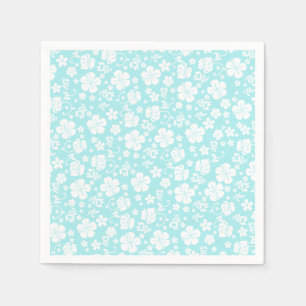 Guardanapo De Papel Hibisco Branco sobre o Chic Tropical Leve Aqua