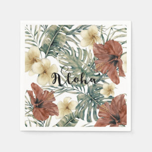 Guardanapo De Papel Hibisco Tropical Vintage Floral Plumeria Aloha