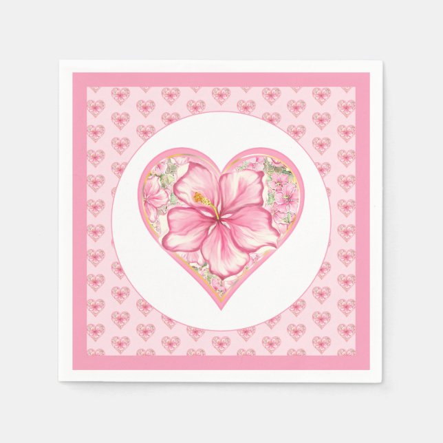 Guardanapo De Papel Hibiscus & Lace PINK (Frente)