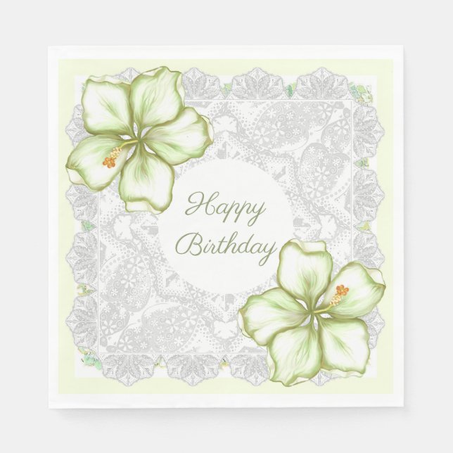 Guardanapo De Papel Hibiscus & lace WHITE (Frente)