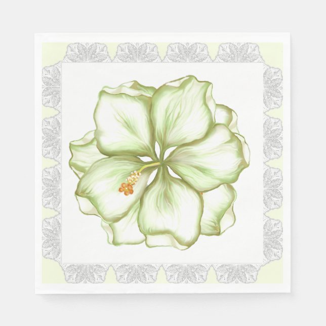 Guardanapo De Papel Hibiscus & lace WHITE (Frente)