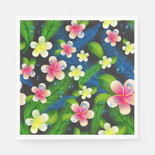 Guardanapo De Papel Hibiscus Tropical Rosa E Napkins Amarelo