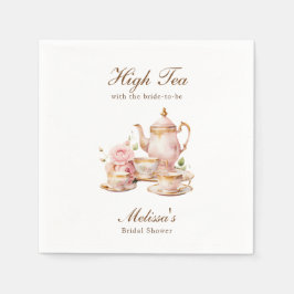 Guardanapo De Papel High Tea Pastel Gold Bridal Shower