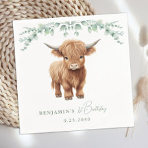 Highland Cow Boho Greenerence Fazenda Animal Anive