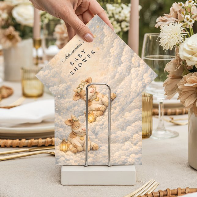 Guardanapo De Papel Highland Cow Floral Baby Shower (Criador carregado)