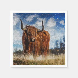 Guardanapo De Papel Highland Cow Paper Napkins