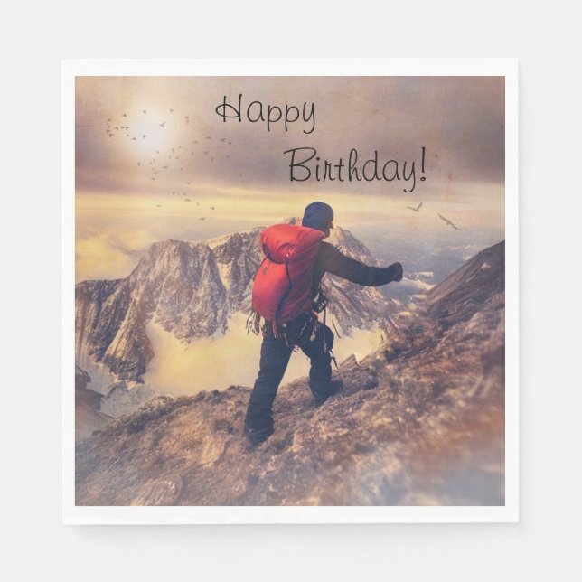 Guardanapo De Papel Hiker Happy Birthday (Frente)