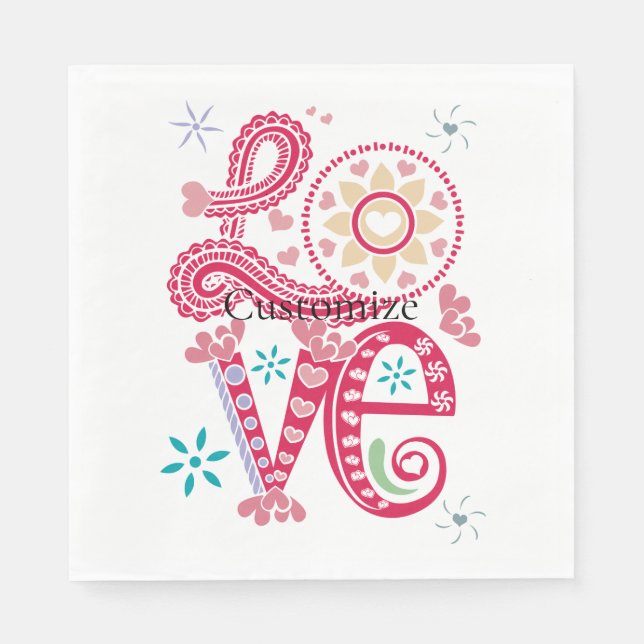 Guardanapo De Papel Hippie Groovy - Sinal de Amor Thunder_Cove (Frente)