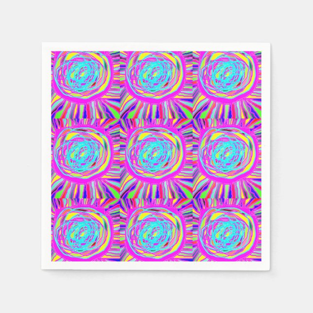 Guardanapo De Papel Hippie Retro relaxa arte abstrata (Frente)