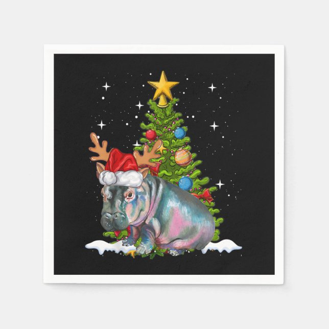 Guardanapo De Papel Hippo Fiona Árvore de Natal Hippopotamus (Frente)