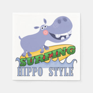 Guardanapo De Papel Hippopotamus do surfista