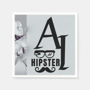 Guardanapo De Papel HIPSTER AI com óculos e bigode Wearable