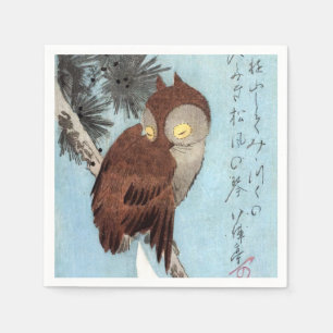 Guardanapo De Papel Hiroshige - Coruja, Pinho e Lua Crescente