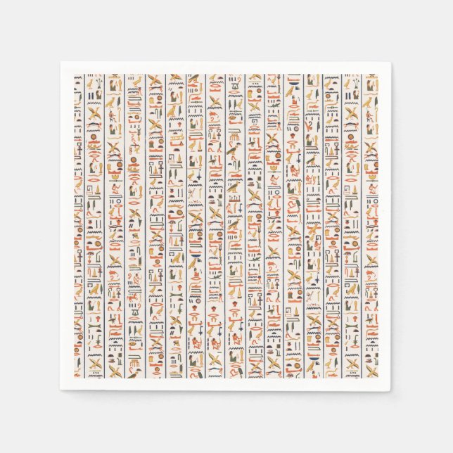 Guardanapo De Papel histo de fundo do padrão de hieróglifos antigos do (Frente)