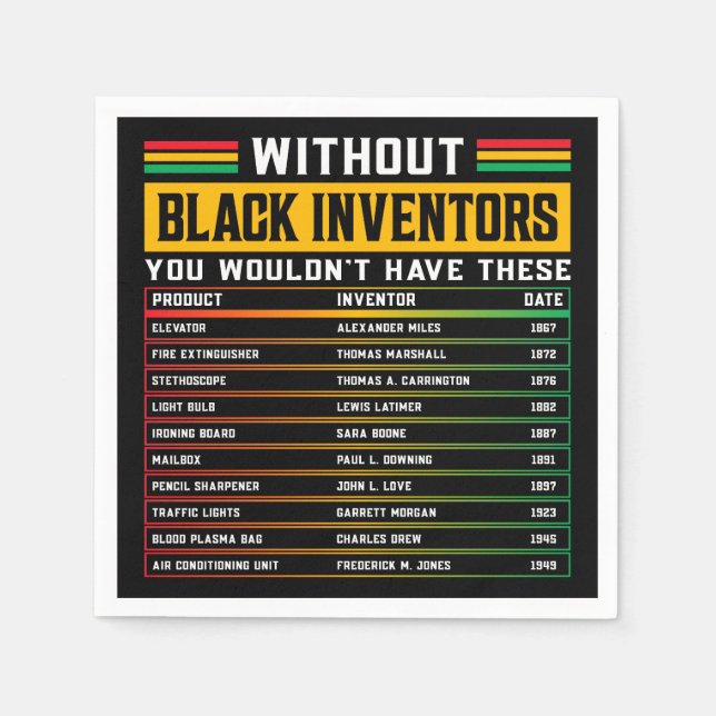 Guardanapo De Papel História Dos Inventores Negros Esquecidos História (Frente)