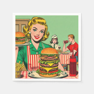 Guardanapo De Papel Histórias em quadrinhos do Burger Retro