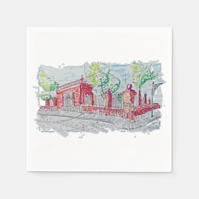 Guardanapo De Papel Historic Red Brick Entrance (Frente)