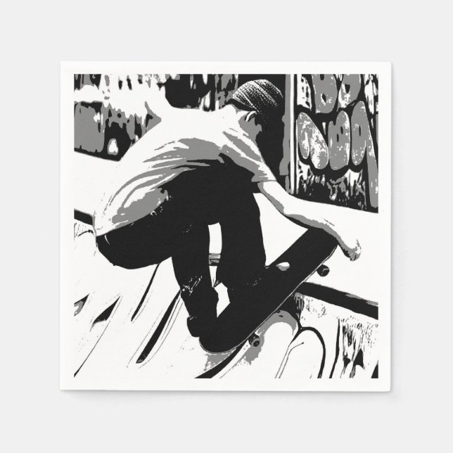 Guardanapo De Papel Hitting the Ramp - Skateboarder (Frente)