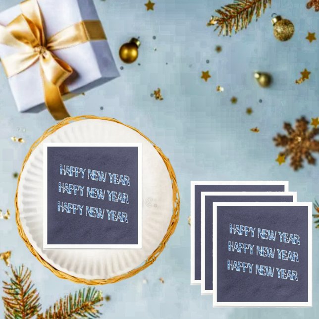 Guardanapo De Papel HNY-Blue Diamond (Set up your New Year's dining table, and Celebrate, with these HNY Blue Diamond Paper Napkins!)