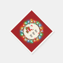 Ho Ho Papai Noel com Luzes de Natal