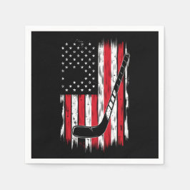 Guardanapo De Papel Hockey American Flag Sports Retro Vintage