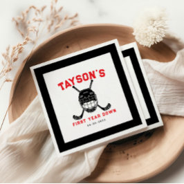 Guardanapo De Papel Hockey First Year Down Napkins – Sports-Themed 1st