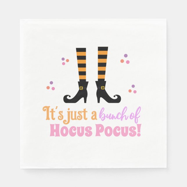 Guardanapo De Papel Hocus Pocus Modern Halloween Laranja Citação (Frente)