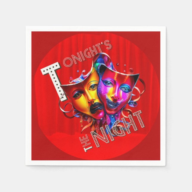 Guardanapo De Papel Hoje à noite (cortina vermelha) (Frente)