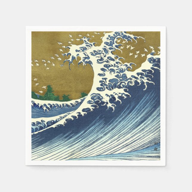 Guardanapo De Papel Hokusai Big Wave Japão Art (Frente)
