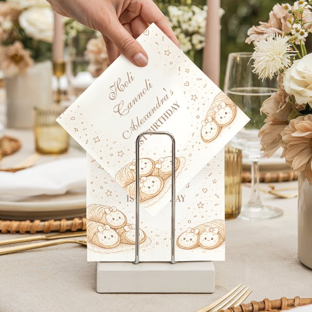 Guardanapo De Papel Holi Cannoli Sweet Bakery 1st Birthday (Criador carregado)