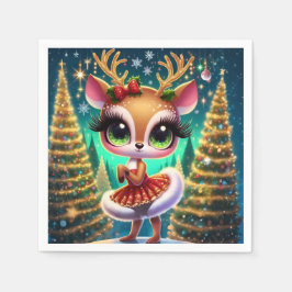 Guardanapo De Papel Holiday Ballet Reindeer Star