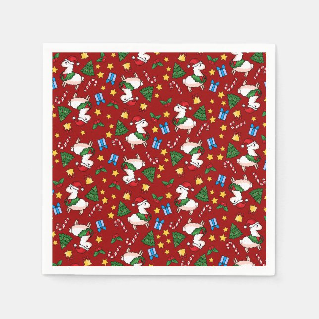 Guardanapo De Papel Holiday Llama Madness (Frente)