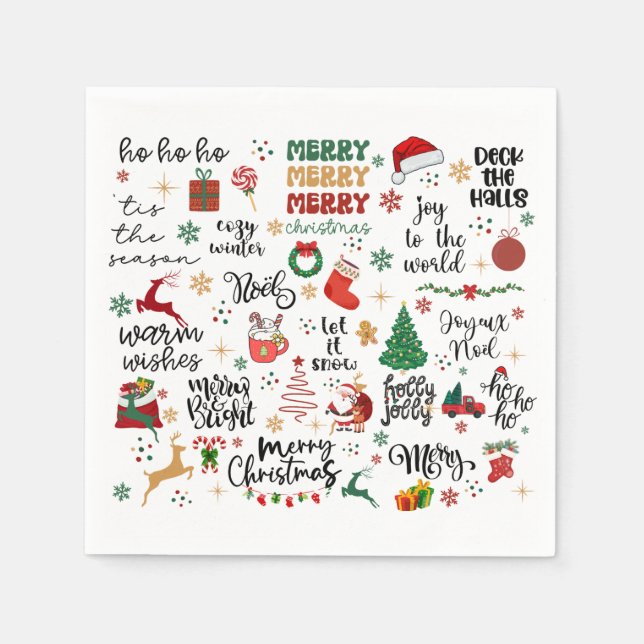 Guardanapo De Papel Holiday Napkins - Ditos de Natal Festivos (Frente)