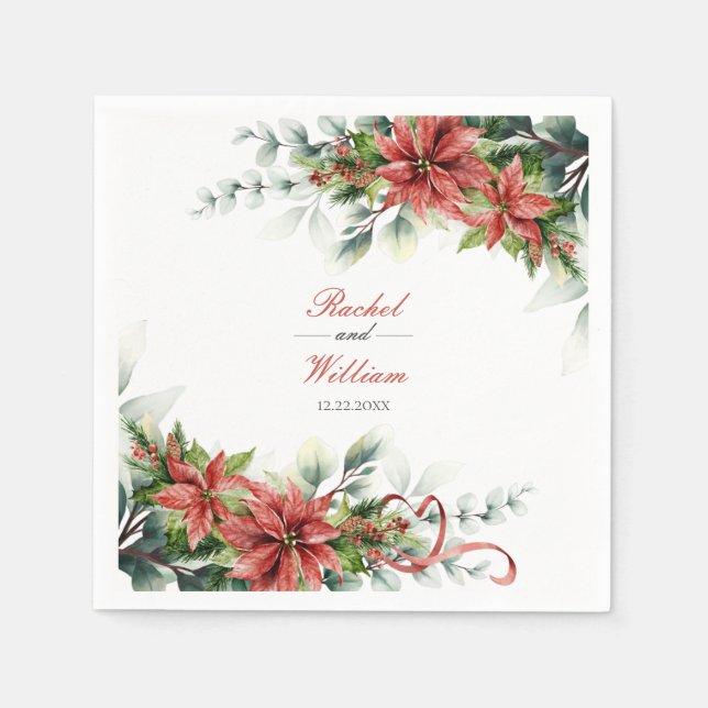 Guardanapo De Papel Holiday Poinsettia Wedkins (Frente)