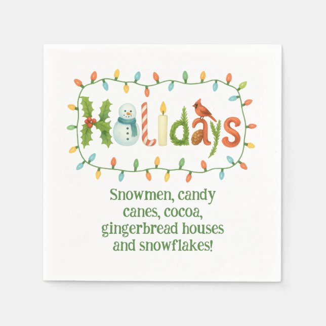 Guardanapo De Papel Holidays designed Christmas (Frente)