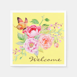 Guardanapo De Papel holiES - Flores de Mola de Aquarela Buquê 2