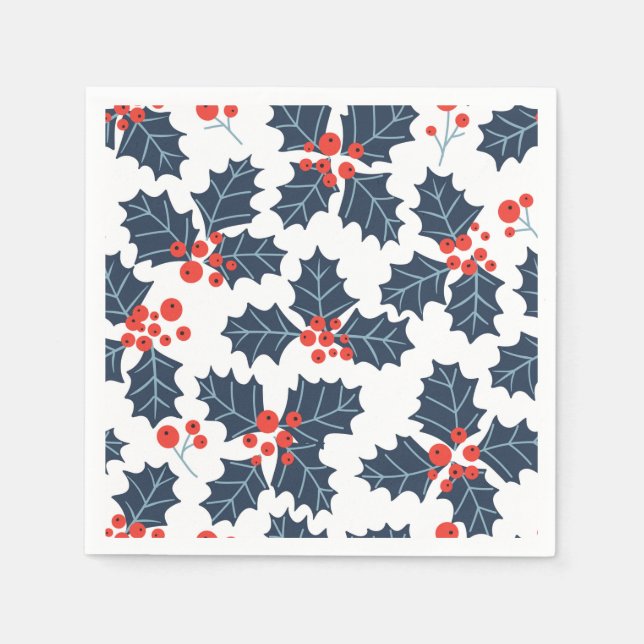 Guardanapo De Papel Holly berry em branco (Frente)