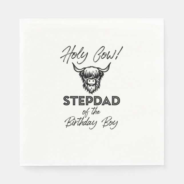 Guardanapo De Papel Holly Cow Stepdad Da Vaca Do Aniversário (Frente)