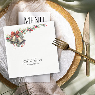 Guardanapo De Papel Holly e Bells Casamento no inverno Personalizado