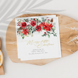 Guardanapo De Papel Holly Greenery Convite para Chá de fraldas de Nata