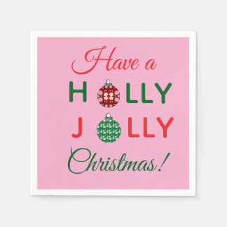 Guardanapo De Papel Holly Jolly Christmas napkin