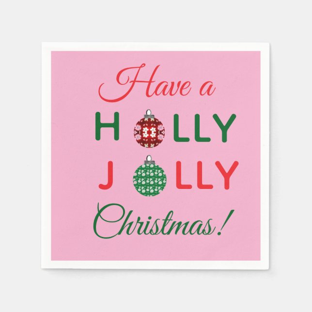 Guardanapo De Papel Holly Jolly Christmas napkin (Frente)