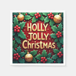 Guardanapo De Papel Holly Jolly Christmas Vintage Paper Napkin