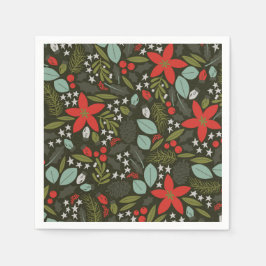 Guardanapo De Papel Holly Jolly Christmas Winter Pattern