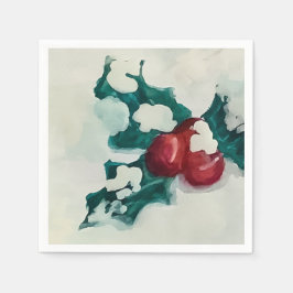 Guardanapo De Papel Holly na neve