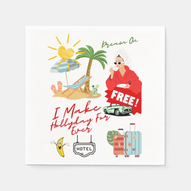 Guardanapo De Papel Hollyday For Ever (Frente)