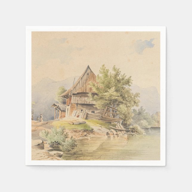 Guardanapo De Papel Holzhütte am See - Carl Lafite (Frente)