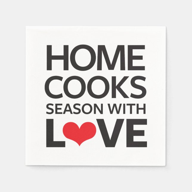 Guardanapo De Papel Home Cooks Season With Love (Frente)