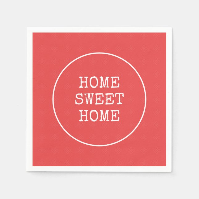 Guardanapo De Papel Home doce lar coral rosa moderno simples (Frente)