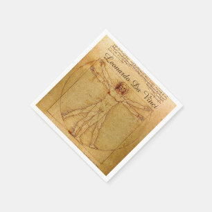 Guardanapo De Papel Homem de Vitruvian por Leonardo da Vinci
